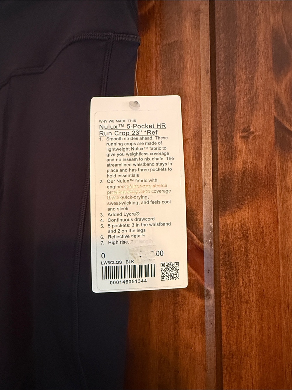 Lululemon 5 pocket HR run crop 23" size 2 black - Picture 3 of 5